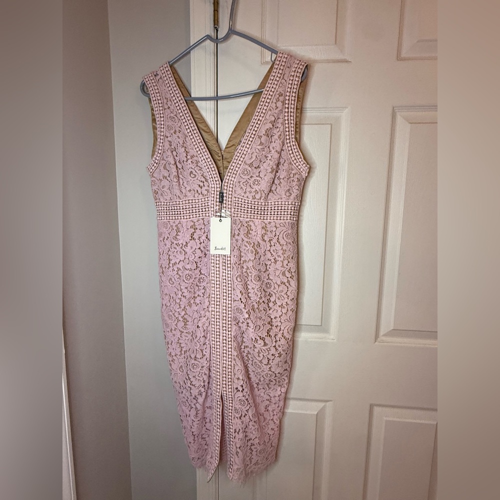 Bardot Light Pink Lace Dress